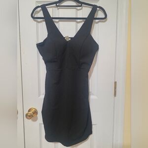 Bozzolo Black V-Neck Mini Dress (NWOT)